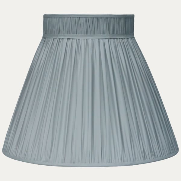 Slate Blue Faille Lugano Silk Collar Top Lampshade