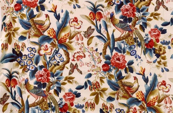 Canvas Les Faisans Crème Blue Rouge