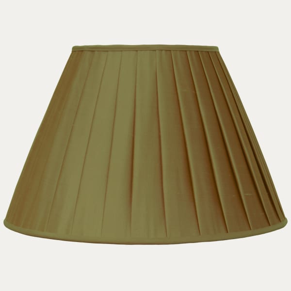 Shot Khaki Taffetas Fontanges Silk Box Pleated Lampshade