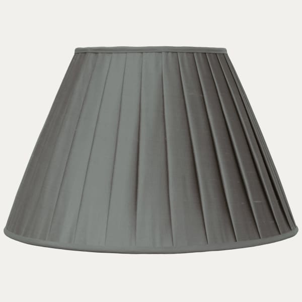 Blue Grey Faille Hamilton Silk Box Pleated Lampshade