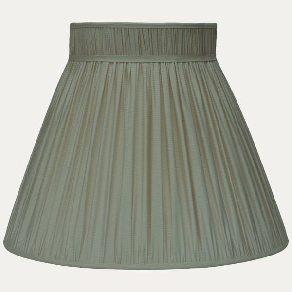 Crushed Pea Faille Lugano Silk Collar Top Lampshade