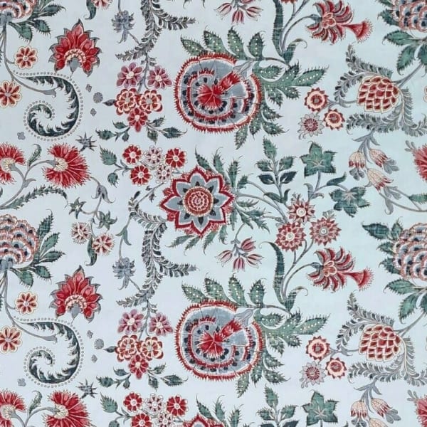 Percale Persan Fond: Bleu Motif: Multicolore