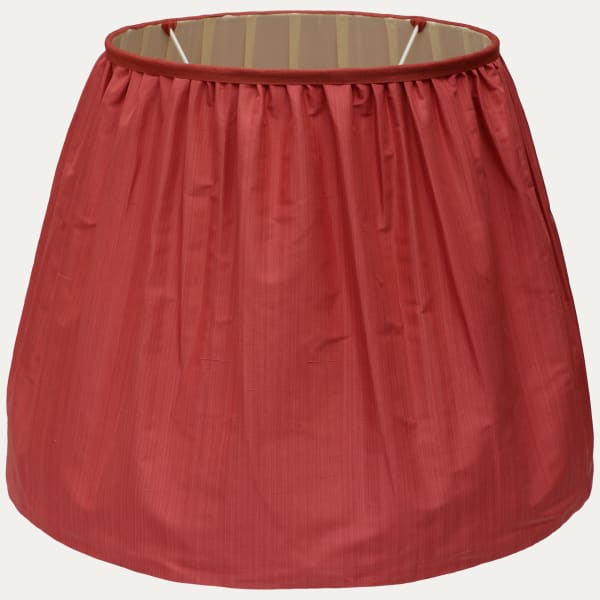 SFJ Museum Red Silk Handsewn Lampshade with Loose Skirt