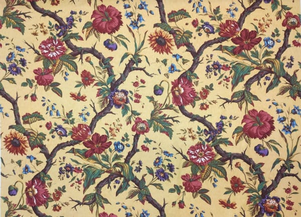 Toile Abre Fleury Jaune Multicolore