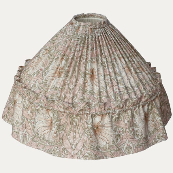 Morris & Co Pimpernel Cochineal Pink Handsewn Hanging Pendant Lampshade