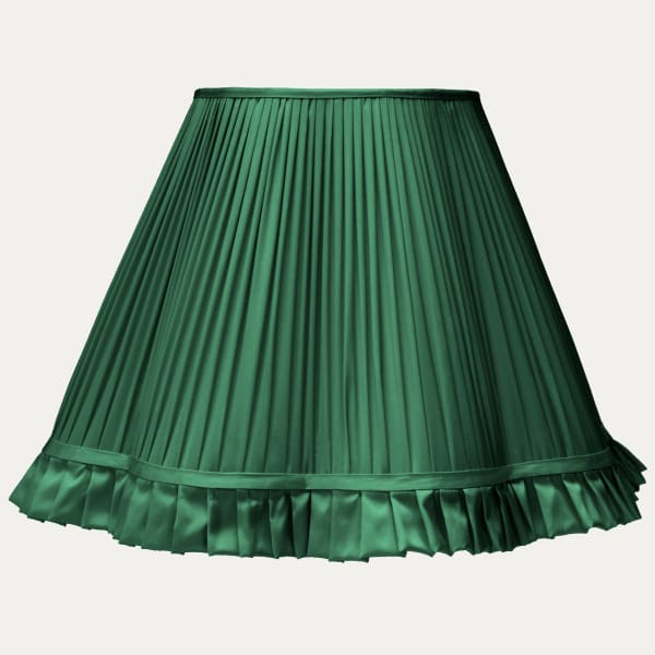Douppion Evergreen Silk Scallop Lampshade