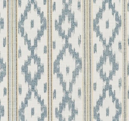 Kazak Stripe Blue Charcoal Yellow On Oyster