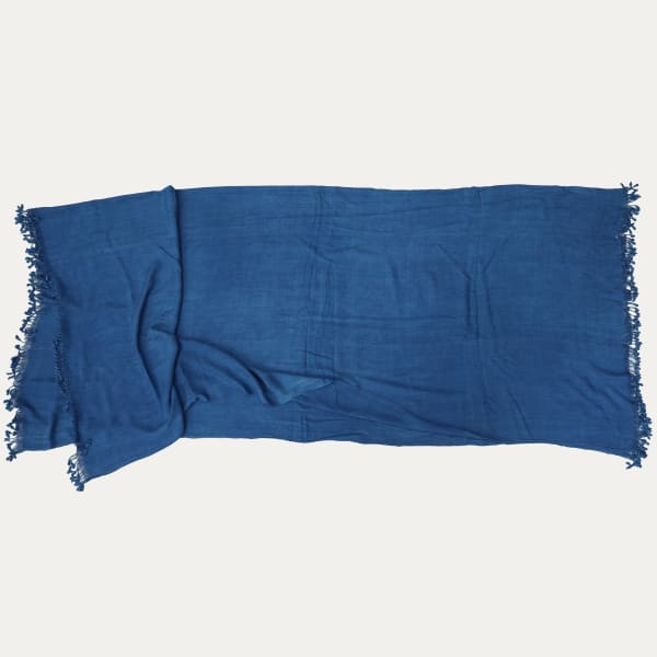 Indigo Overdyed Uzbek Cotton Shawl
