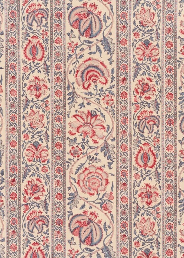 Coromandel Blue Red On Beige