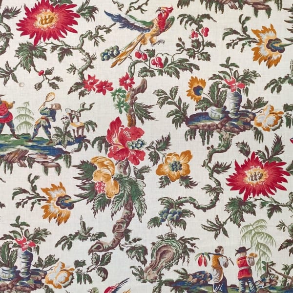 Toile Chinoise Crème Multicolore