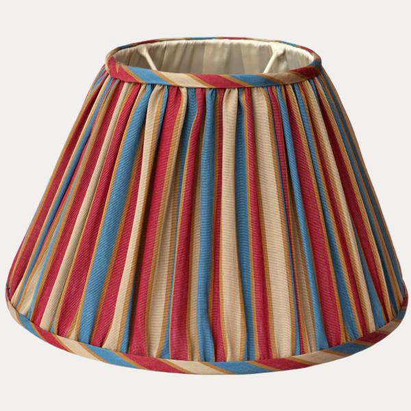 14in/36cm Robert Kime Adras Striped Ikat Handsewn Gathered Lampshade