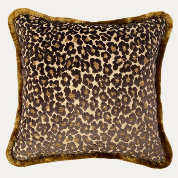 Oscar de la Renta Le Leopard Sable Decorative Cushion handmade by Floren