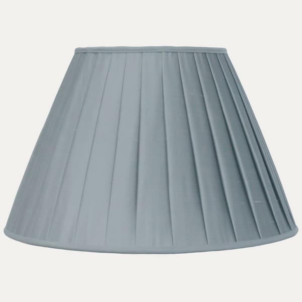 Slate Blue Faille Lugano Silk Box Pleated Lampshade