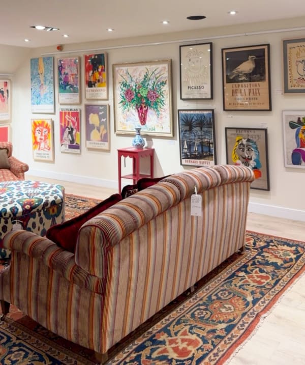 Howard & Sons Burlington 3-Seater Sofa Covered in Pierre Frey Stella Giardino Striped Velvet