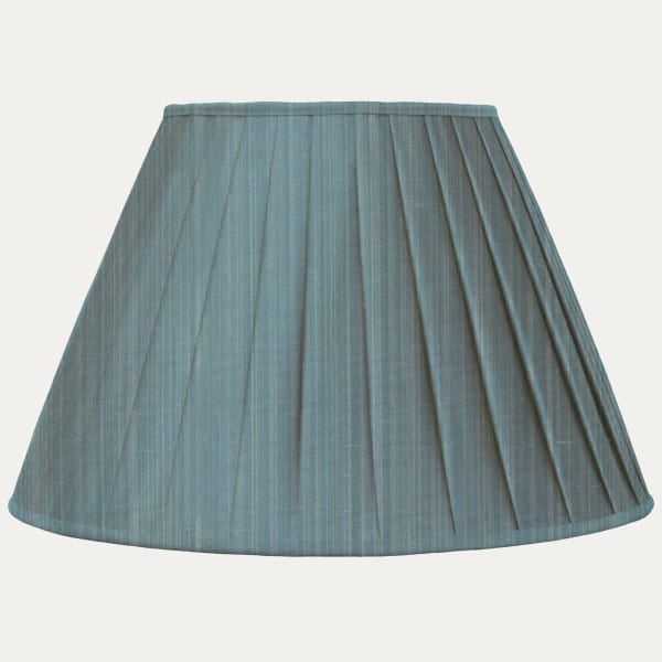 Sky Blue Faille Edson Silk Box Pleated Lampshade