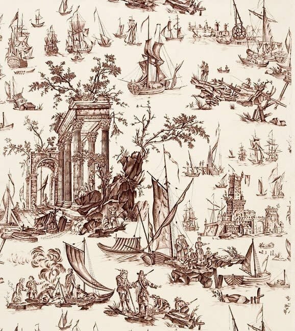 Toile Les Pecheurs Marron Bistre
