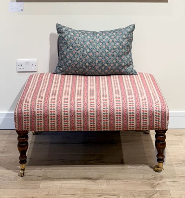 Ottoman Upholstered in Susan Deliss Patmos Fabric