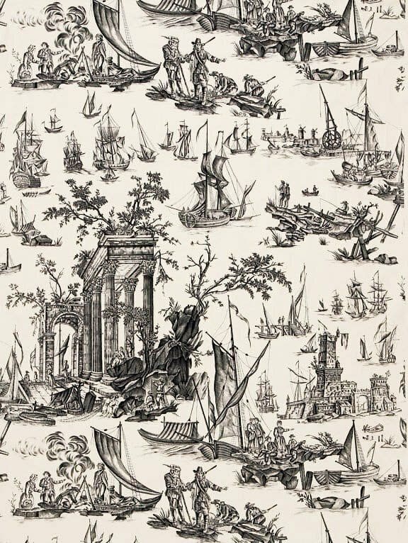 Toile Les Pecheurs Clair Noir