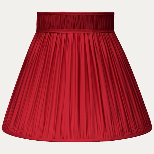 Douppion Vermillon Silk Collar Top Lampshade