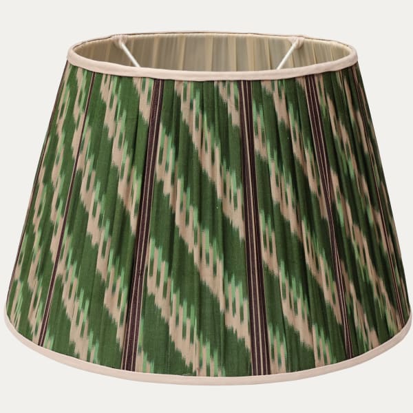 Robert Kime Handwoven Adras Ikat Green Chevron Handsewn Lampshade