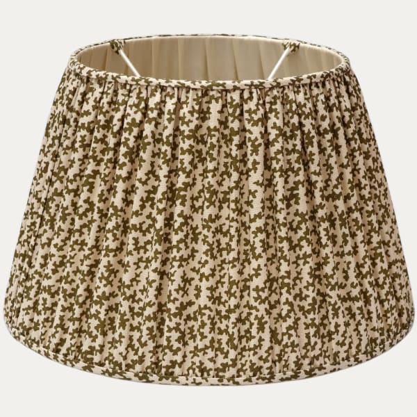 Sibyl Colefax Seaweed Khaki Handsewn Gathered Empire Shade Self Trimmed