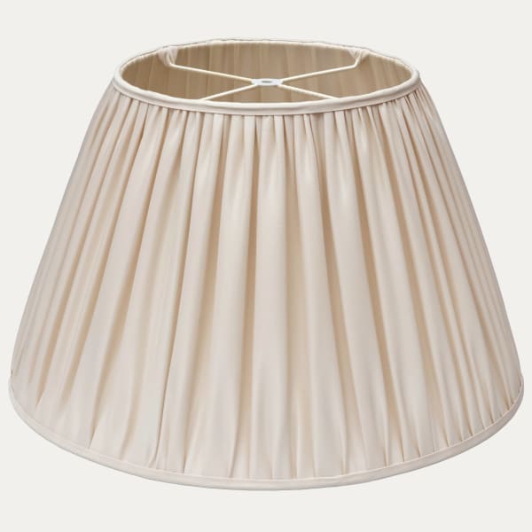Faille Lugano Ivory SIlk Hand Sewn Gathered Lampshade