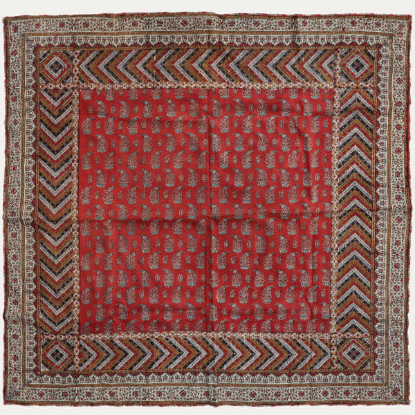 Block Printed Kalamkari with Pen Work on Cotton