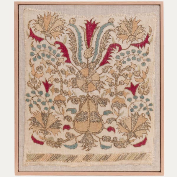 Framed Ottoman Greek Embroidery Early 19th C.