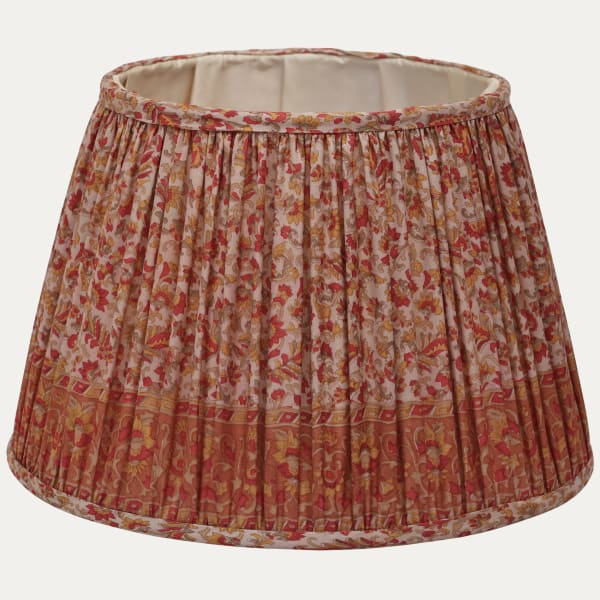 A pair of Delicate Floral Handsewn Silk Saree Lampshades