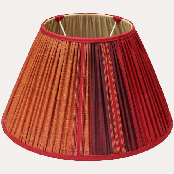 Vintage Uzbek Striped Silk Hand-Sewn Empire Lampshade