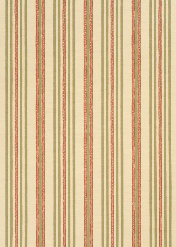 Malabar Stripe Red Green On Beige