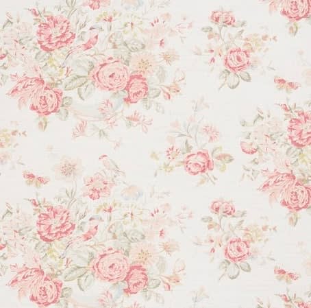 Honeysuckle Rose Pink Green On Oyster