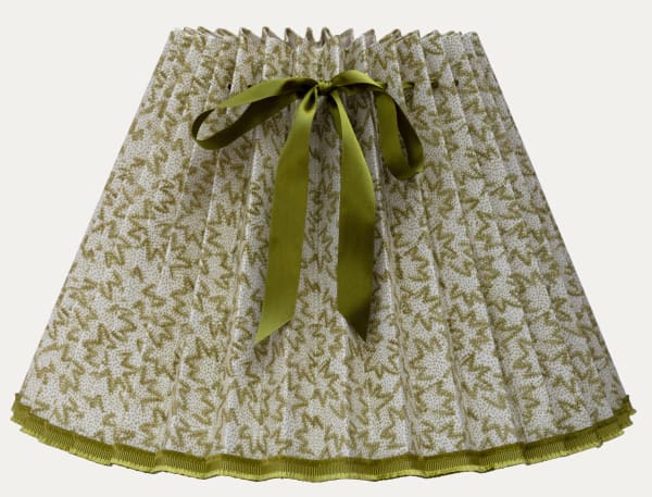 Floren x Gaëlle Langston Nathalie Lime Concertina Lampshade with Samuel and Sons Silk Trim