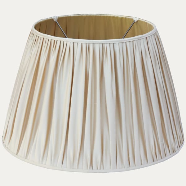 Colefax and Fowler Lucerne Dark Cream Silk Handsewn Gathered Lampshade