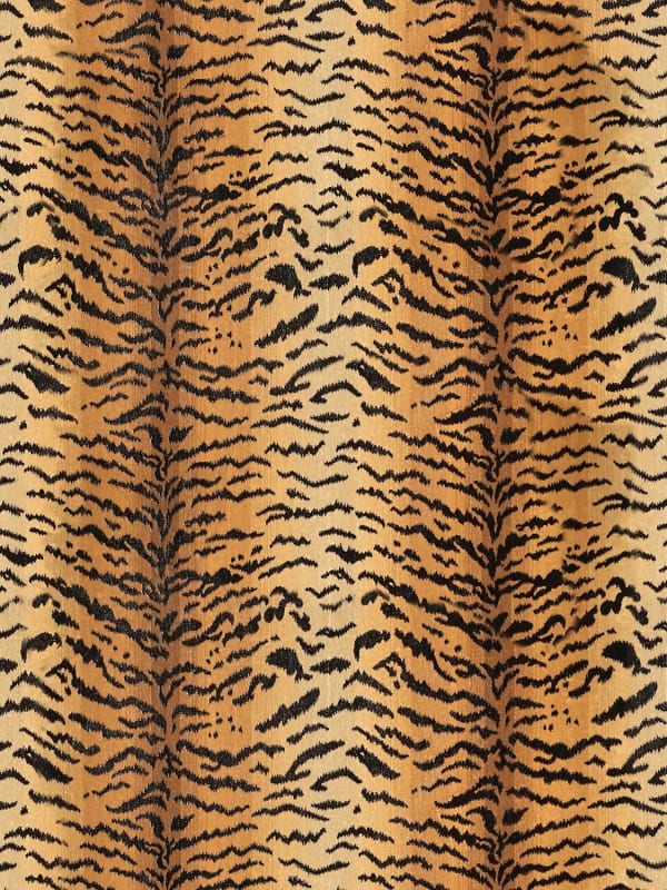 Scalamandre Tigre Silk Ivory Gold and Black