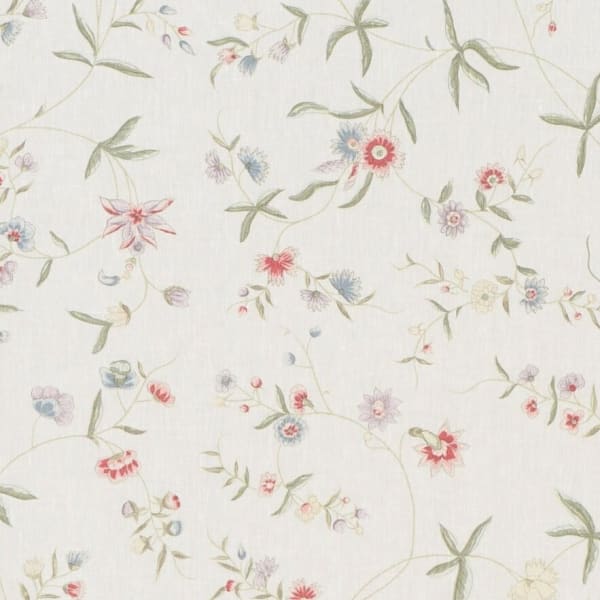 Bennison Chinese Paper Green Blue Pink on Oyster Linen