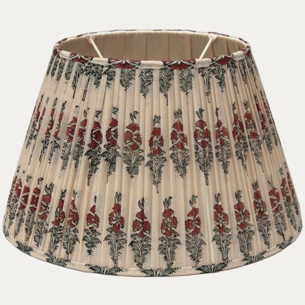 Robert Kime Field Poppy on Muslin Lampshade with Silk Lining