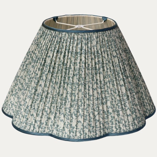 Warner Textile Archive Nathalie Blue Grey Scallop Lampshade for US Lamps