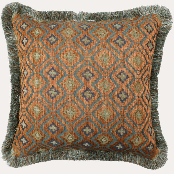 Patrick Gallagher Tessuti Alatri Ambra Decorative Cushion with Brush Fringe