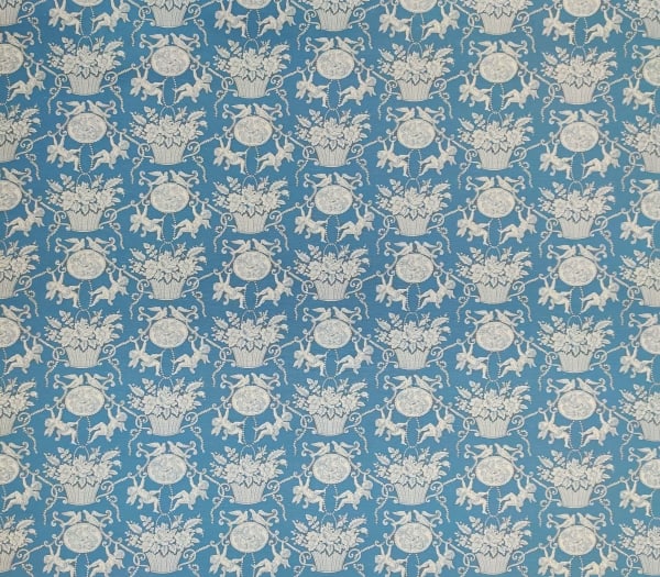 Toile Cherubins Bleu Crème