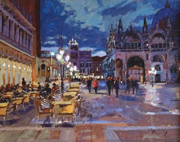 Bruce Yardley La Piazzetta at Night, Looking North