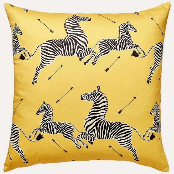 Scalamandre Zebras Petite Design in Yellow Decorative Cushion