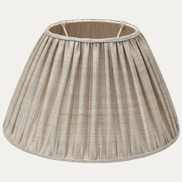 Schumacher Mohave Sky Raw Silk Hand-sewn Gathered Fabric Empire Lampshade
