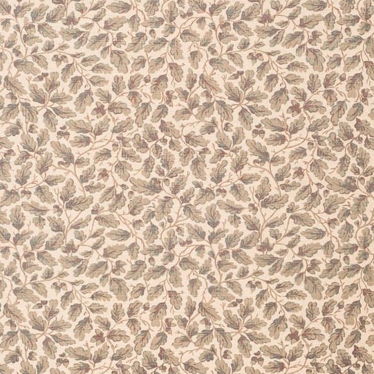 English Oakleaf Faded Green On Beige