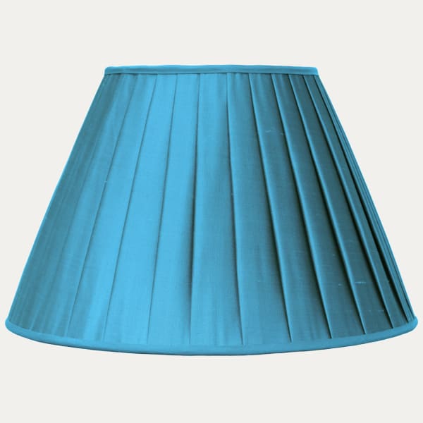 Douppion Turquoise Silk Box Pleated Lampshade
