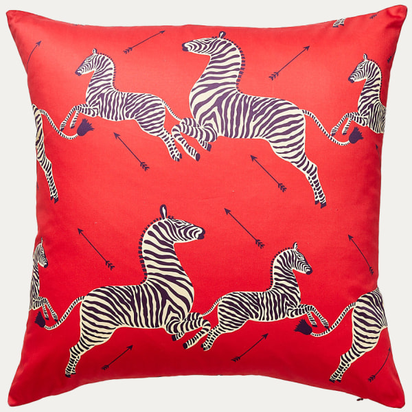 Zebras Petite Design Masai Red Decorative Cushion