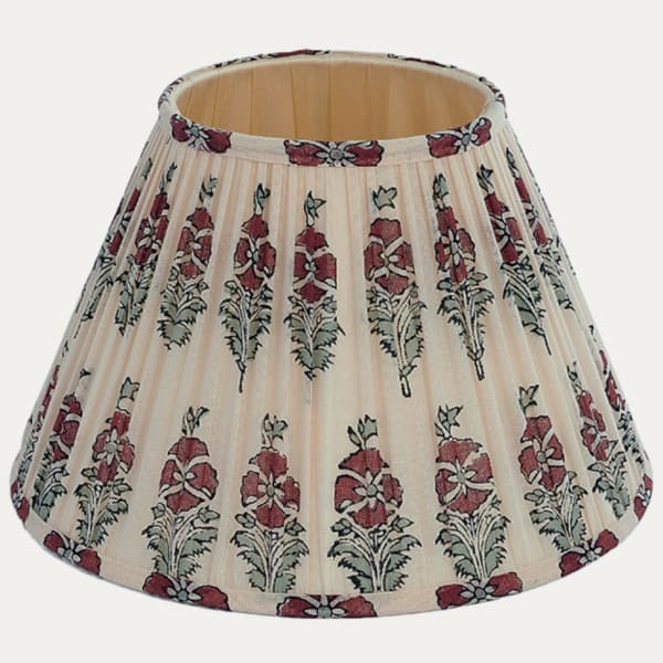 Robert Kime Field Poppy on Muslin Empire Lampshade with Silk Lining