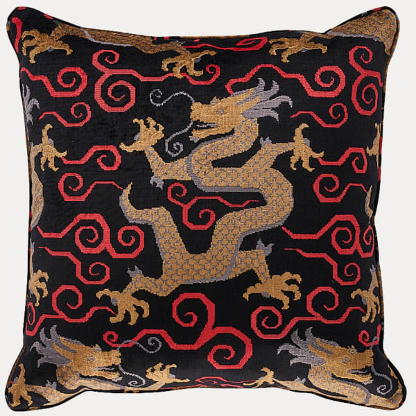 Schumacher Bixi Onyx Velvet Cushion