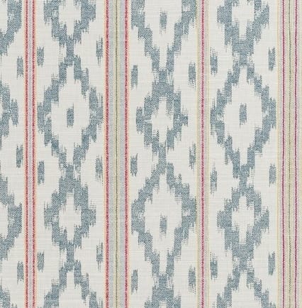 Kazak Stripe Blue Yellow Red On Oyster