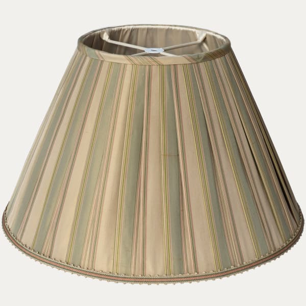 Claremont Silk Faille Rayee Celadon Handsewn Lampshade with Picot Braid Trim